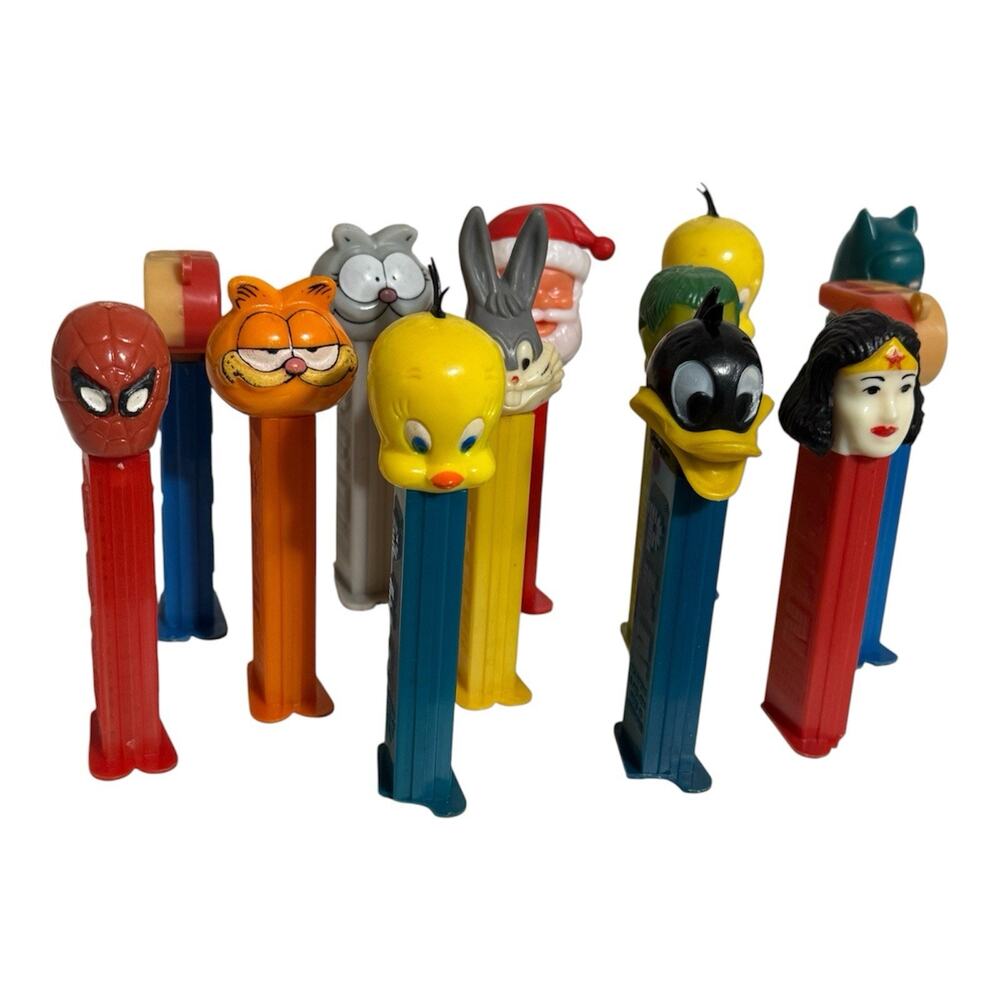 Vintage‎ PEZ Dispensers Lot Of 13 Marvel Spider-Man Batman Looney Tunes Garfield